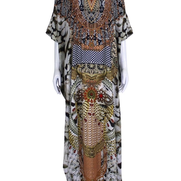 Animal Print Kaftan-Long Caftan Dress For Sale New - Picture 2 of 4